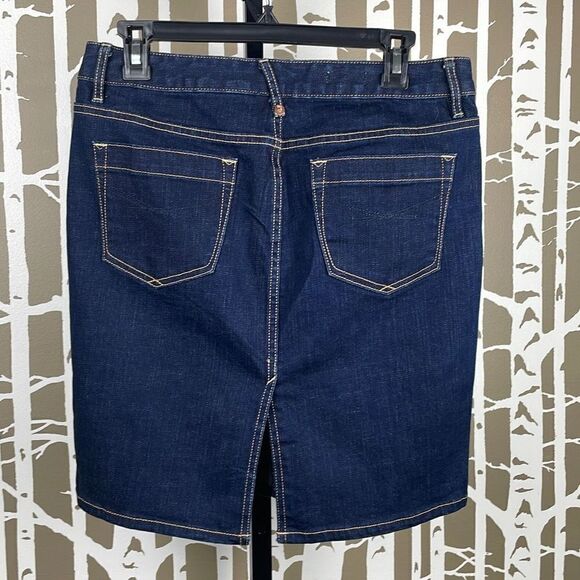 GAP Y2K (2009) Dark Denim Pencil Skirt sz 27/4 - Picture 2 of 8